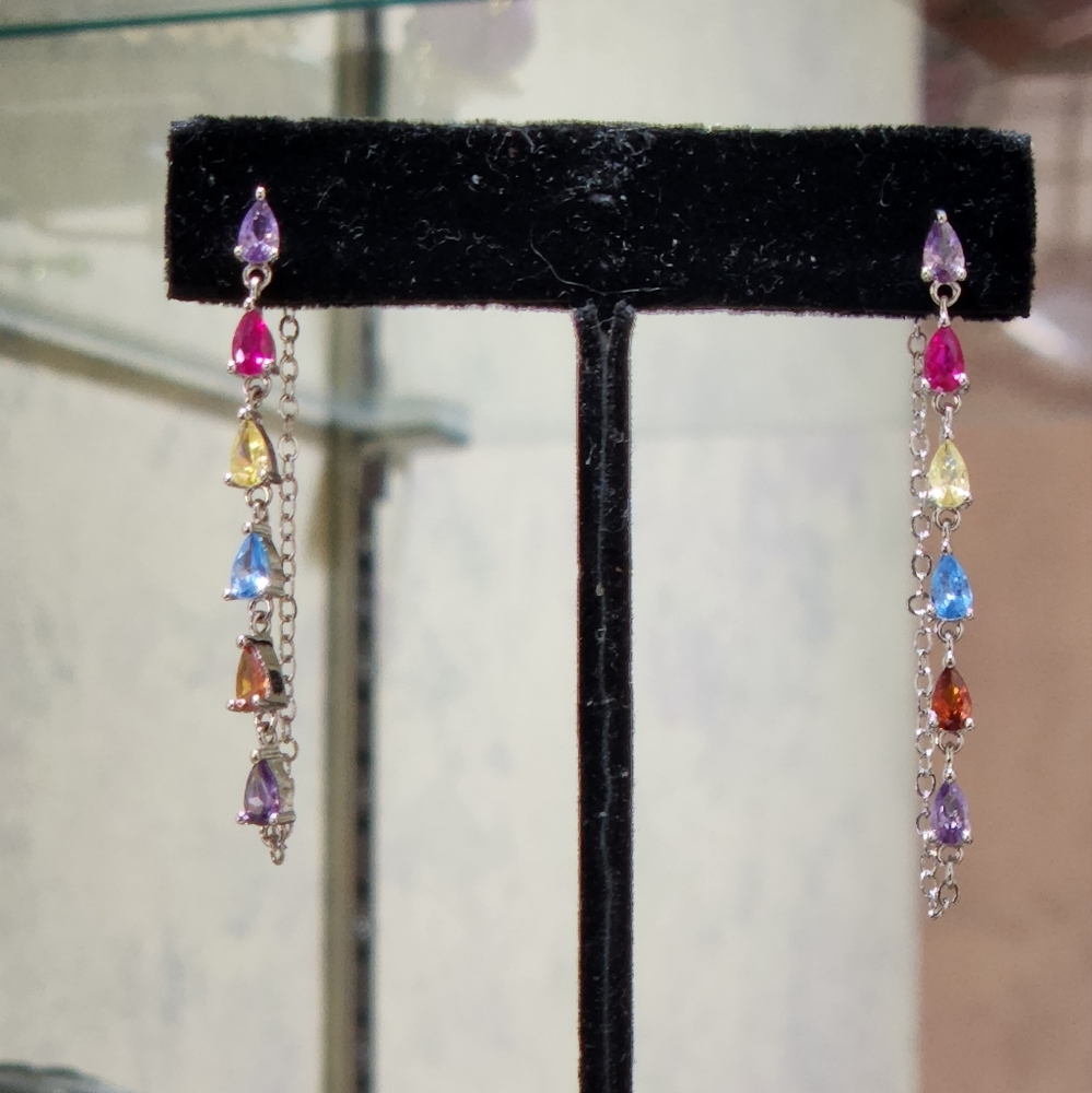 Lovely Sterling Silver Multi-Color earrings
